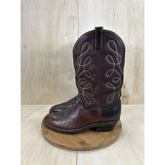 Dan Post Brown Leather Round Toe Cowboy Boots Mens Size 10.5 D