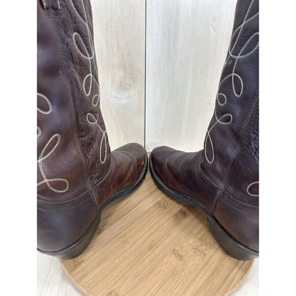 Dan Post Brown Leather Round Toe Cowboy Boots Mens Size 10.5 D