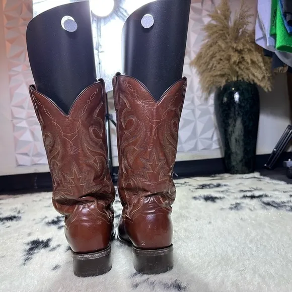 Dan Post Men’s Brown Leather Milwaukee Round Tow Western Cowboy Boots Size 10.5B