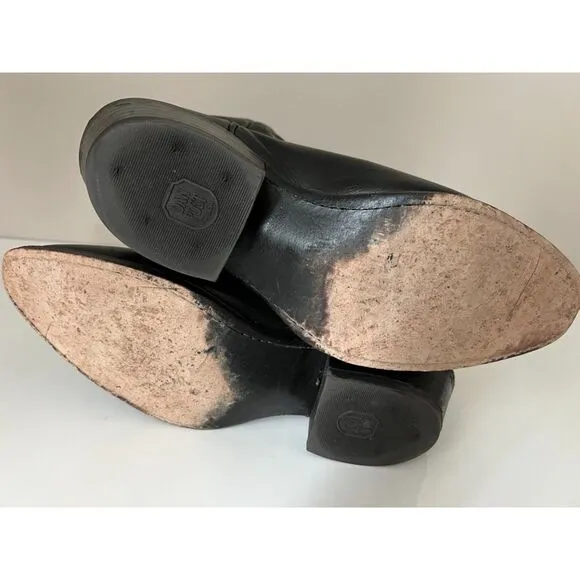 Dan Post vintage black leather cowboy boots. Size 7.5(M)/9(W)