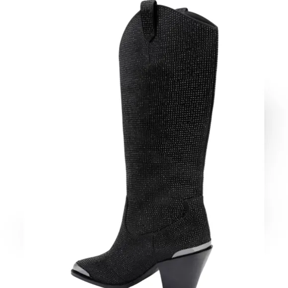 Daniel X Diamond NORTH JEWEL CAVE BLACK TALL BOOTS...Size 8