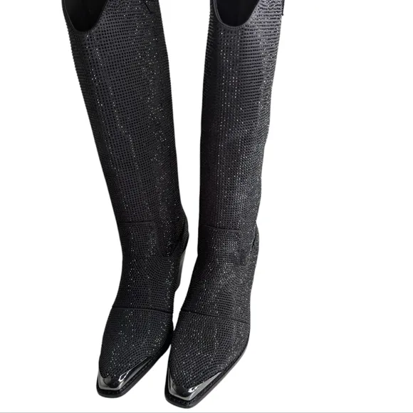 Daniel X Diamond NORTH JEWEL CAVE BLACK TALL BOOTS...Size 8