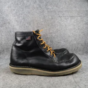 Danner Shoes Mens 10 EE Boots Leather Work Biker Bull Run Moc Toe 6&quot; Black Shine