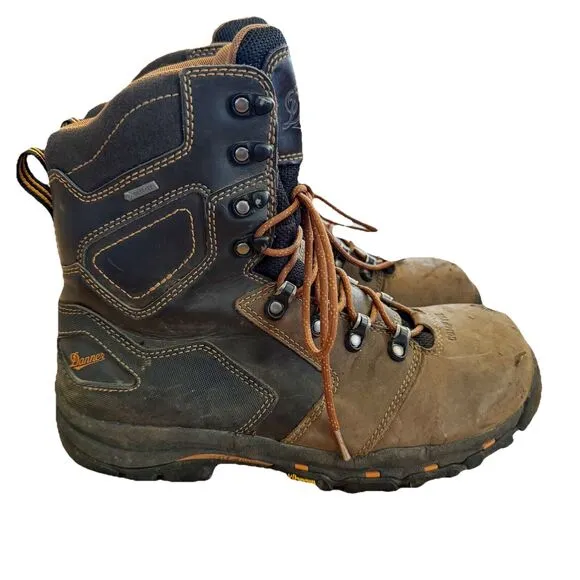 DANNER VICIOUS 8&quot; Work Boot Mens 9 D COMPOSITE TOE NMT 13868 Gore-Tex BROWN