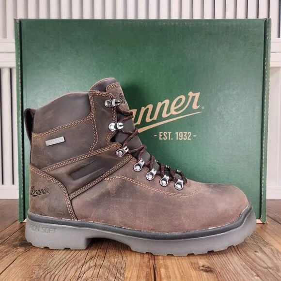 Danner IronSoft 14733 Mens 9 D Brown Leather 6&quot; Waterproof Safety Toe Work Boots
