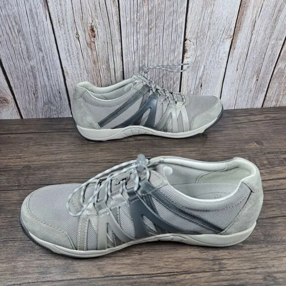 Dansko Henriette Slip On Bungee Lace Gray Suede Sneakers Women's Sz 9.5-10 (VGC)