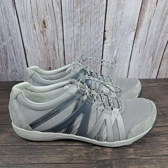 Dansko Henriette Slip On Bungee Lace Gray Suede Sneakers Women's Sz 9.5-10 (VGC)