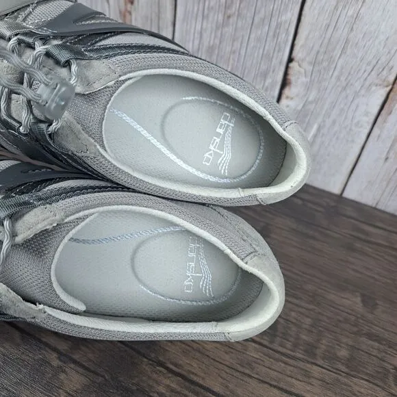 Dansko Henriette Slip On Bungee Lace Gray Suede Sneakers Women's Sz 9.5-10 (VGC)