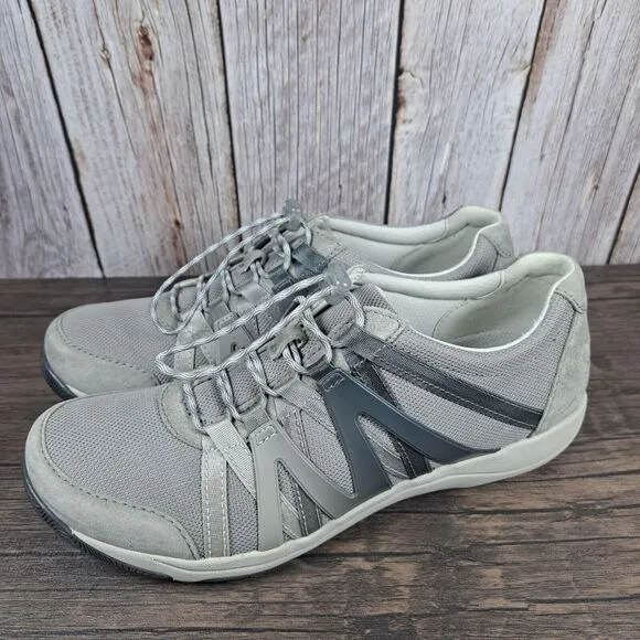 Dansko Henriette Slip On Bungee Lace Gray Suede Sneakers Women's Sz 9.5-10 (VGC)