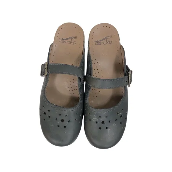 DANSKO Merrie Cabrio Mary Jane Army Green Slip In Clog Size 38