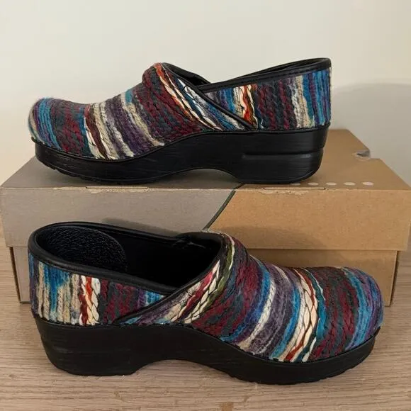 Dansko Multicolor Woven Yarn Women Clogs Slip On Shoes- EUR 38 / US 7.5-8