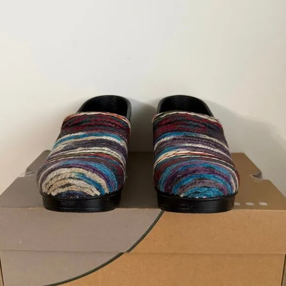 Dansko Multicolor Woven Yarn Women Clogs Slip On Shoes- EUR 38 / US 7.5-8