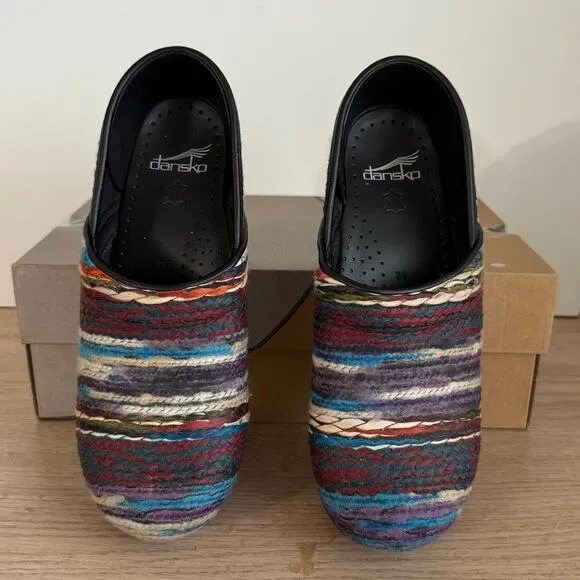 Dansko Multicolor Woven Yarn Women Clogs Slip On Shoes- EUR 38 / US 7.5-8