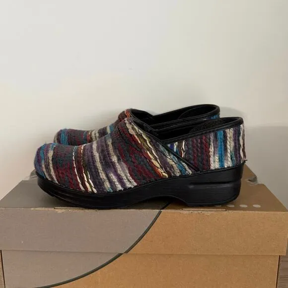 Dansko Multicolor Woven Yarn Women Clogs Slip On Shoes- EUR 38 / US 7.5-8