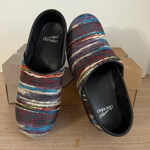 Dansko Multicolor Woven Yarn Women Clogs Slip On Shoes- EUR 38 / US 7.5-8