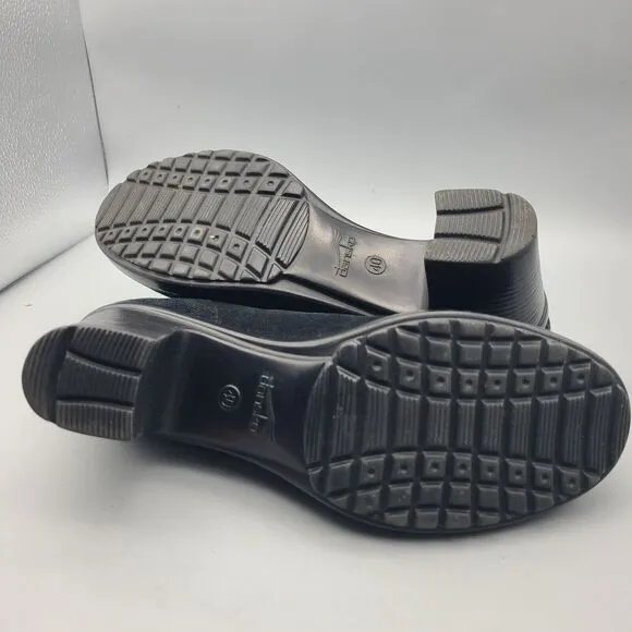 Dansko Women's Shoes Ankle Booties Sz 40 9.5-10 Black Siede Slip-on Pump Heel