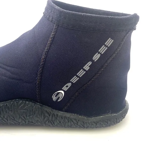 Deep See Men's Black Pull-On Above Ankle Diving Shoes/Boots