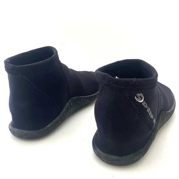 Deep See Men's Black Pull-On Above Ankle Diving Shoes/Boots