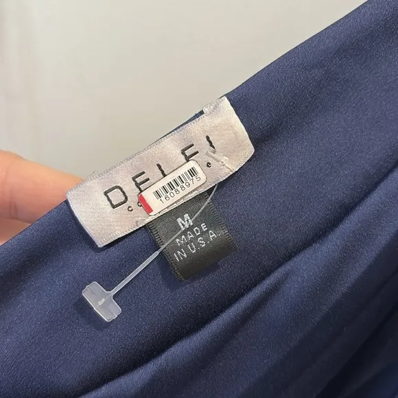 DELFI pleated cut out waist maxi dress medium