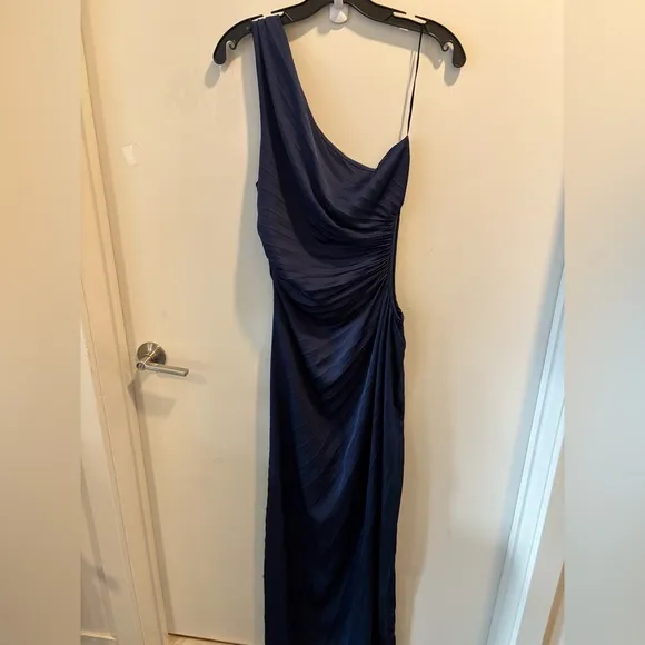 DELFI pleated cut out waist maxi dress medium