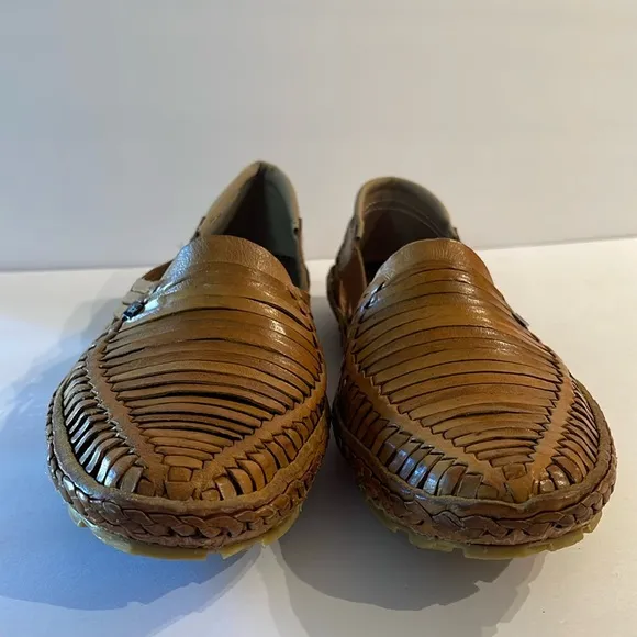 Desi Hangover Leather Huarache Loafers Golden Brown Slip On Shoes Men’s 10