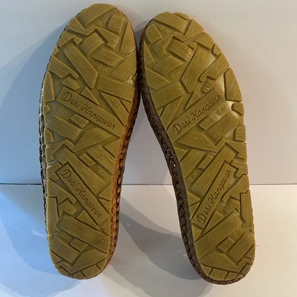 Desi Hangover Leather Huarache Loafers Golden Brown Slip On Shoes Men’s 10