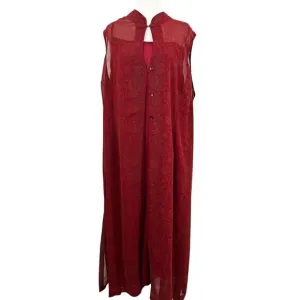Design &amp; Co Lane Bryant Women's Wine Floral Sheer Overlay Dress Size Tag 26/28