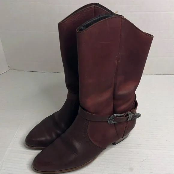 Dexter Size 6.5 Western Boots Vintage Leather Cowgirl Heeled Shoes USA Made