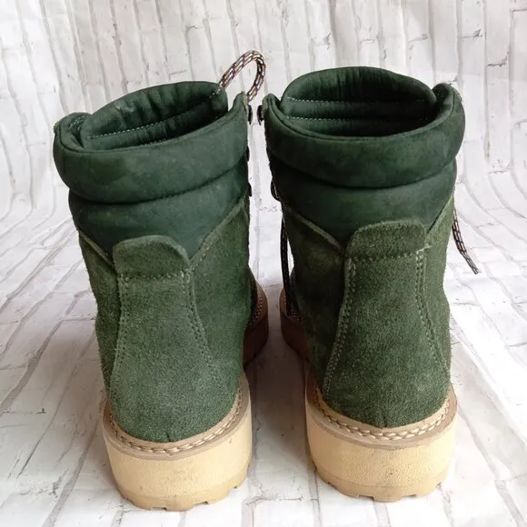 DIEMME Womens Shoes Size US 6 / EU 37 Green Suede Lace Up Ankle Boots