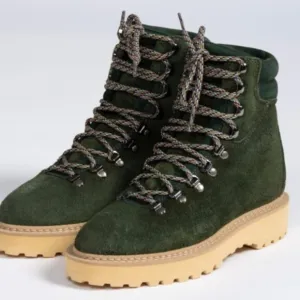 DIEMME Womens Shoes Size US 6 / EU 37 Green Suede Lace Up Ankle Boots