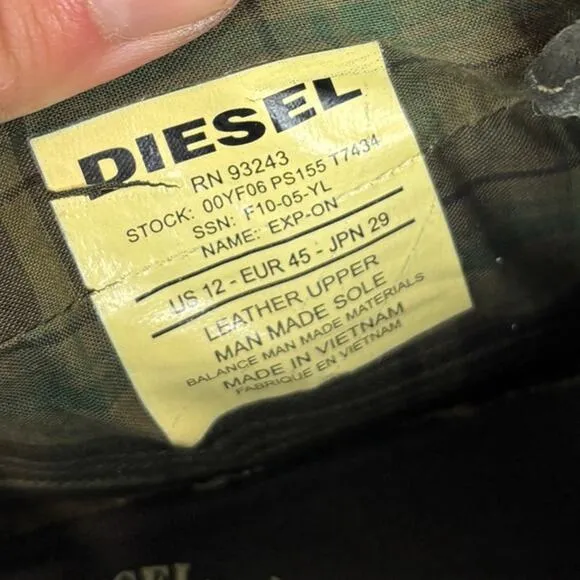 Diesel Exposure On Slip On Sneakers Shoes Men's 12 Streetwear Y2K