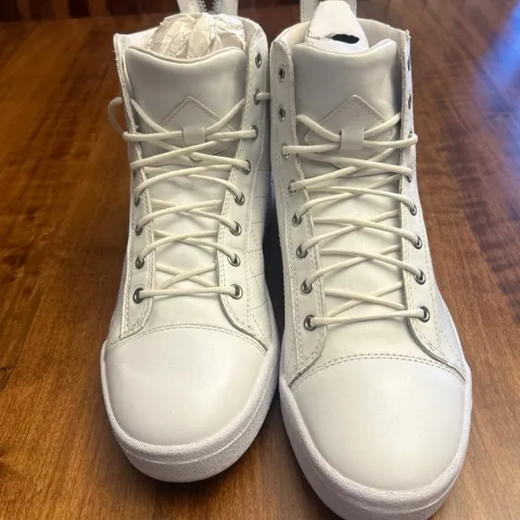 Diesel White High-Top Sneakers Canvas Minimalist