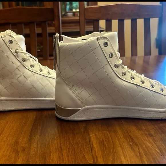 Diesel White High-Top Sneakers Canvas Minimalist