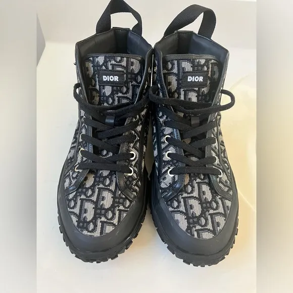 Dior B28 Black and Gray High-Top Sneakers