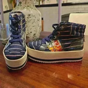 Disney Call It Spring Donald Duck Hi Top Platform Sneakers Blue Size 7 Womens