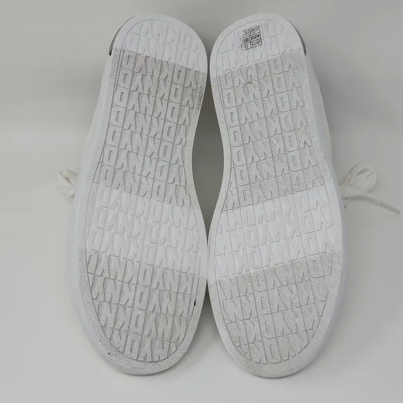DKNY Abeni Lace Up Sneakers Low-top Platform White/silver  Women Size Multi New