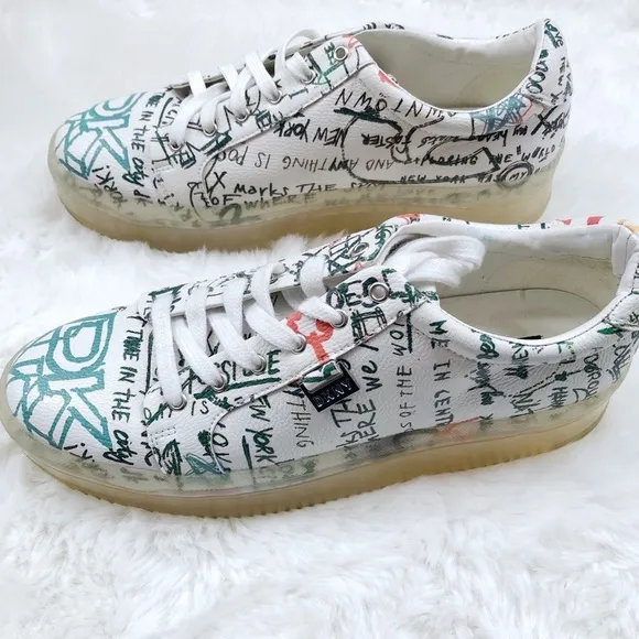 DKNY EMZ Graffiti Laceup Sneakers