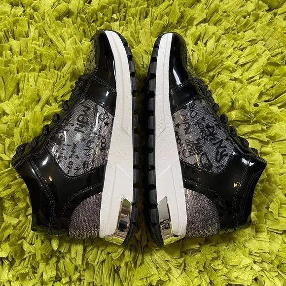 DKNY Graffiti High Top Patent Leather Sneakers
