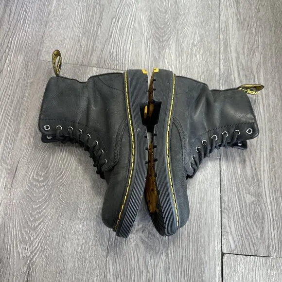 Doc Martens Black Boots Kids Size 2 Leather Lace Up Junior 1460 J Shoes Docs