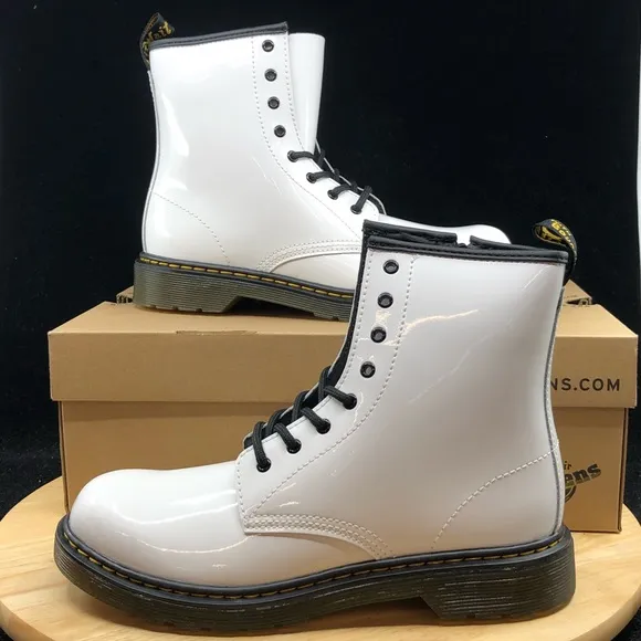 Doc Martens Boots 1460 Softy T Leather Lace Up White Size US 7 Shoes