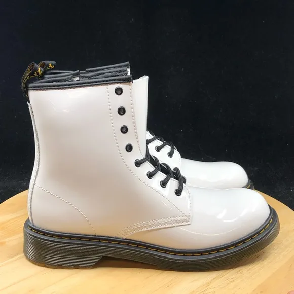Doc Martens Boots 1460 Softy T Leather Lace Up White Size US 7 Shoes