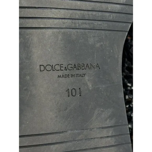 DOLCE &amp; GABBANA Perforated Leather Lace-Up Derby Casual Shoes 11.5-USA/10.5 EU