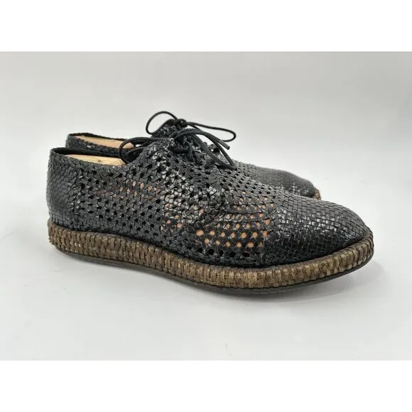 DOLCE &amp; GABBANA Perforated Leather Lace-Up Derby Casual Shoes 11.5-USA/10.5 EU