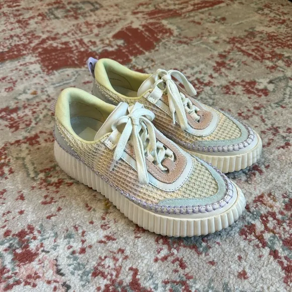 Dolce Vita Dolen Woven Platform Sneakers In Multi Pink Yellow Purple