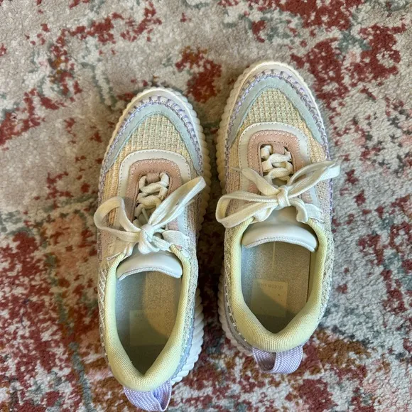 Dolce Vita Dolen Woven Platform Sneakers In Multi Pink Yellow Purple
