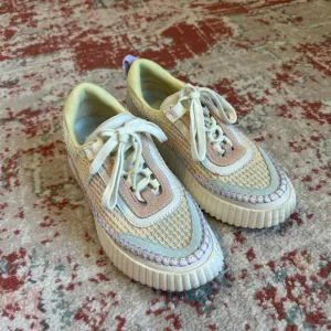 Dolce Vita Dolen Woven Platform Sneakers In Multi Pink Yellow Purple