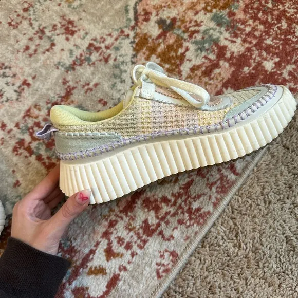 Dolce Vita Dolen Woven Platform Sneakers In Multi Pink Yellow Purple