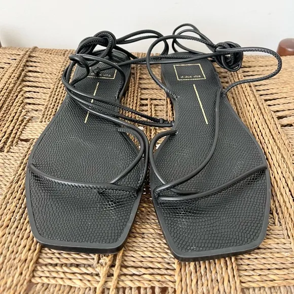 Dolce Vita Shoes Women’s 6.5 Ivette Sandals Black Stella  Gladiator