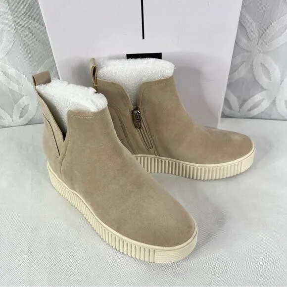 DOLCE VITA Size 8 Corrie Suede High-Top Wedge Heel Sneakers NIB