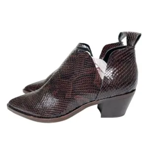 Dolce Vita Women's 6.5 Ankle Boots Brown Snake Print Western Booties‎ NWOB New